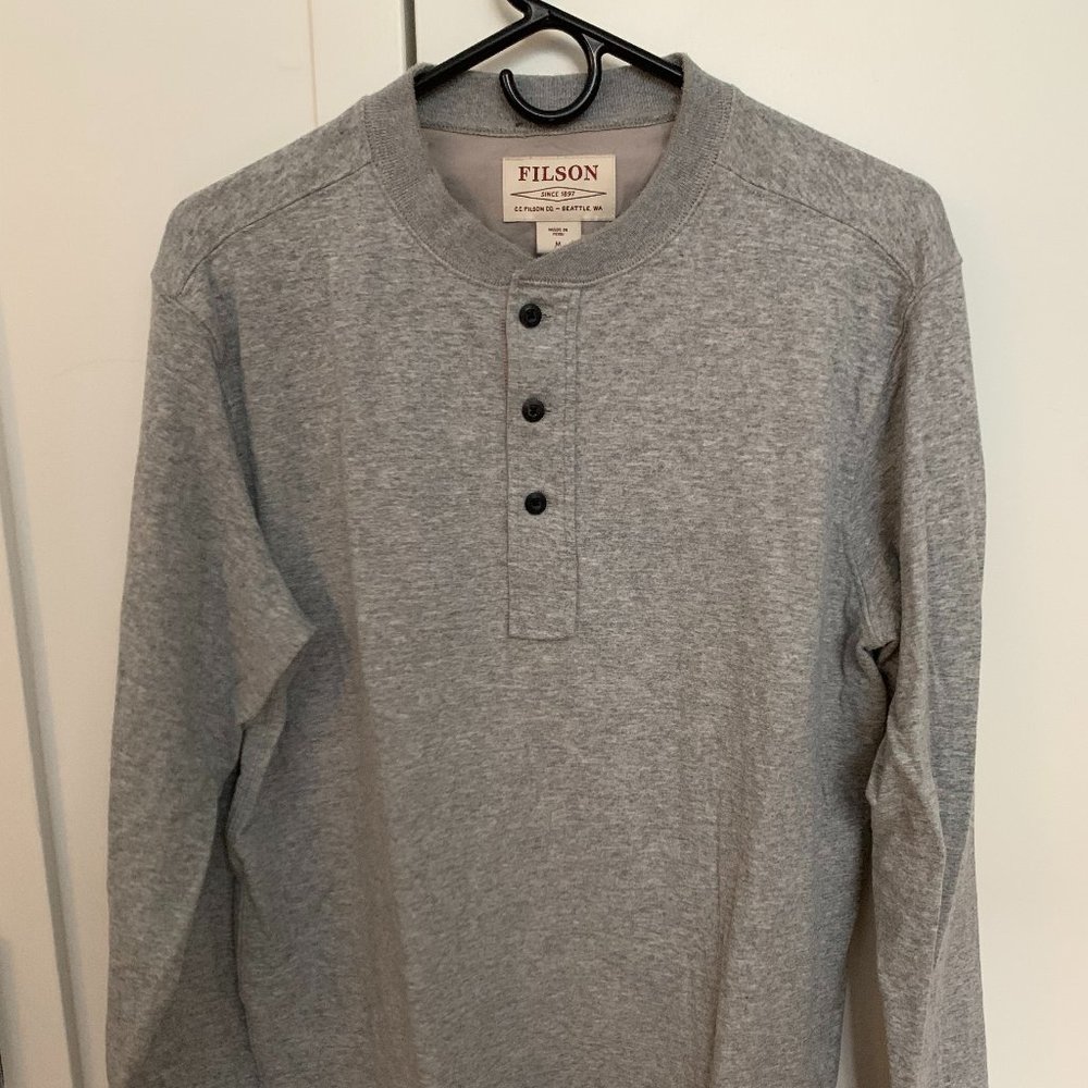 Filson Double Layer Henley Shirt - Size M - Heather Gray